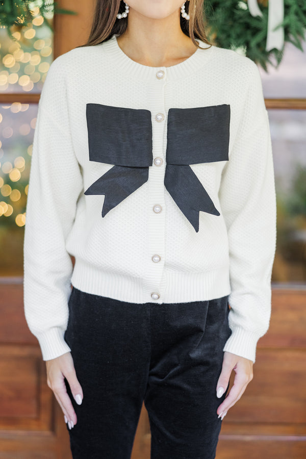 Couldn't Be Sweeter Cream Bow Cardigan