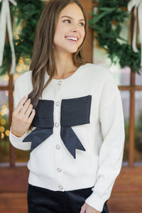 Couldn't Be Sweeter Cream Bow Cardigan