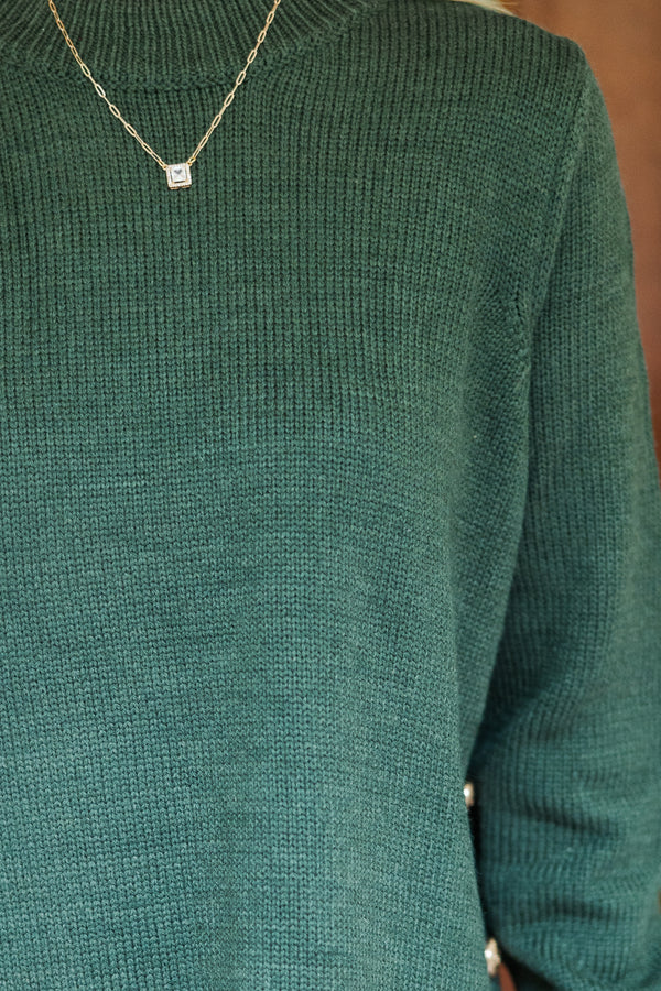 The Slouchy Emerald Green Side Button Sweater