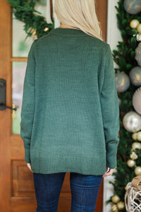 The Slouchy Emerald Green Side Button Sweater