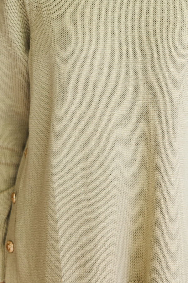 The Slouchy Taupe Side Button Sweater