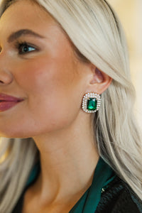 Live For Luxe Emerald Green Stud Earrings