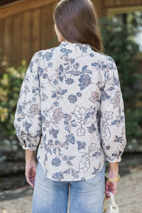 Get A Good Look Brown Floral Blouse