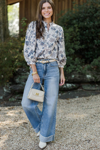 Get A Good Look Brown Floral Blouse