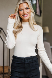 See It Through Oatmeal Ribbed Top