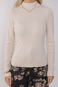 See It Through Oatmeal Ribbed Top
