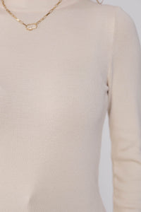See It Through Oatmeal Ribbed Top
