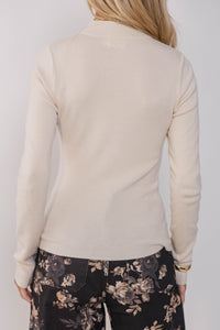 See It Through Oatmeal Ribbed Top