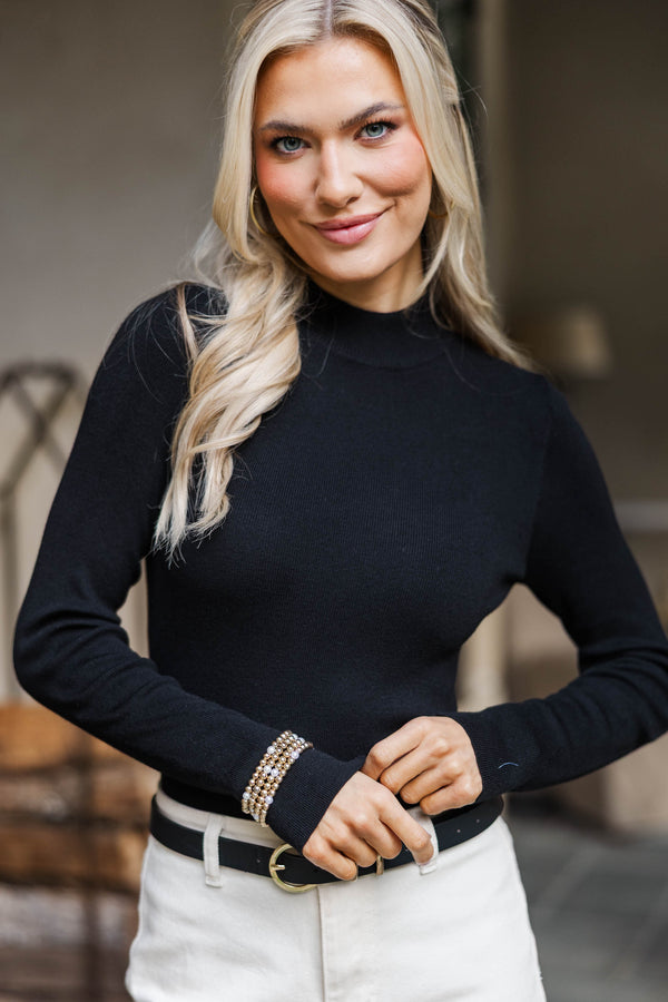 See It Through Black Ribbed Top