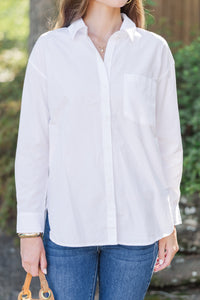 Stay Close White Button Down Blouse