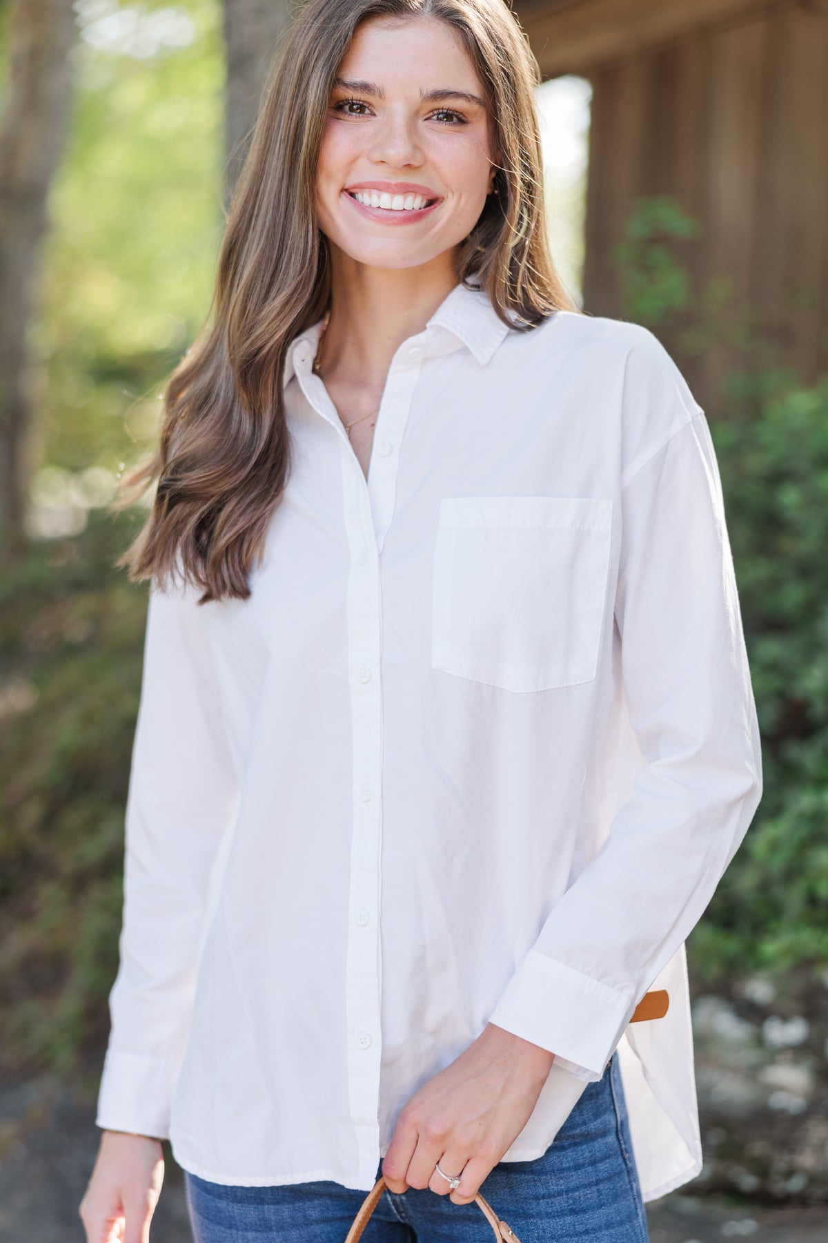 Button Stay Down Stay Close White Button Down Blouse – Shop the Mint