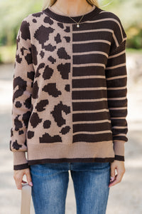 Do What You Love Brown Leopard Sweater