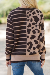 Do What You Love Brown Leopard Sweater