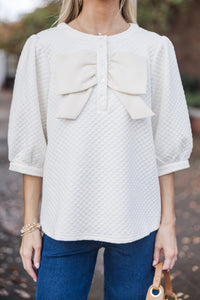 Free To Be Cream Textured Blouse