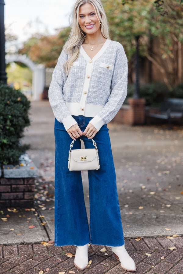 Feeling Your Best Cream Tweed Cardigan