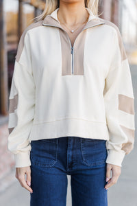 Where To Go Cream Colorblock Pullover