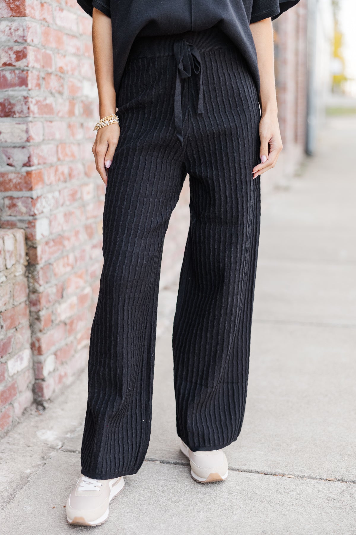 See It Through Black Ribbed Pants – Shop the Mint
