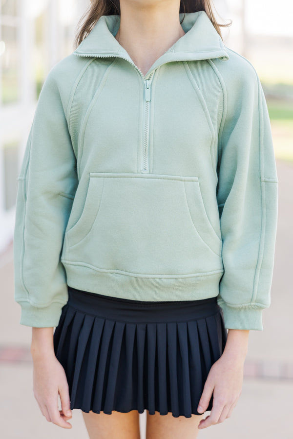 Girls: Always Direct Sage Green Pullover