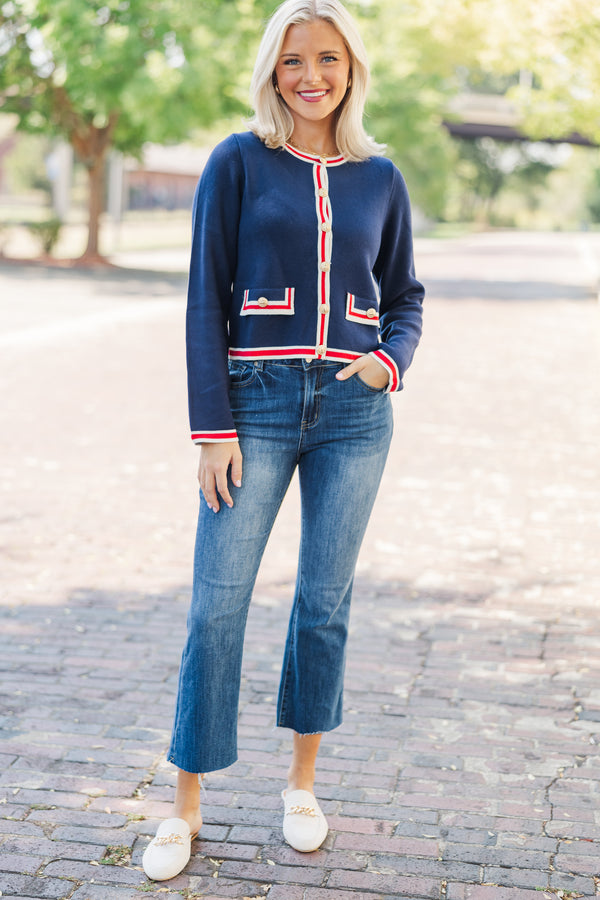 Sail Away With Me Navy Blue Cardigan