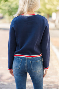 Sail Away With Me Navy Blue Cardigan