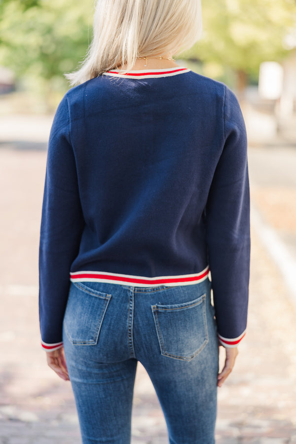 Sail Away With Me Navy Blue Cardigan