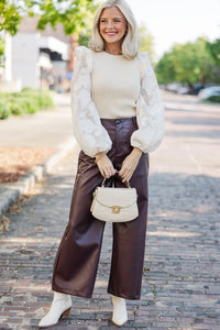 Tell It All Cream Ruffled Knit Top