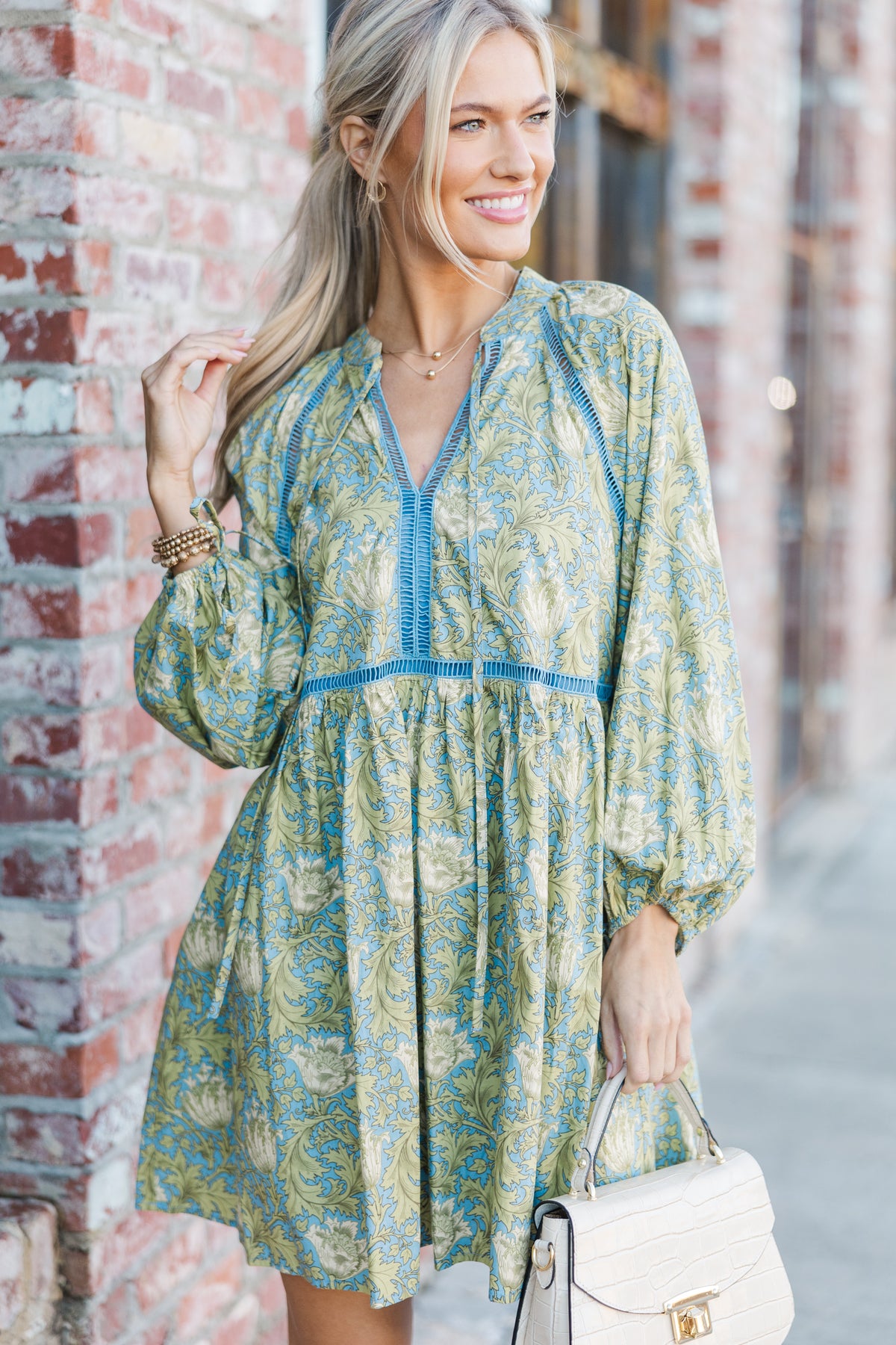 Show It Off Blue Floral Babydoll Dress – Shop the Mint