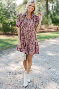 Always The Story Mauve Floral Dress