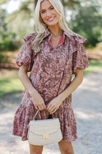 Always The Story Mauve Floral Dress