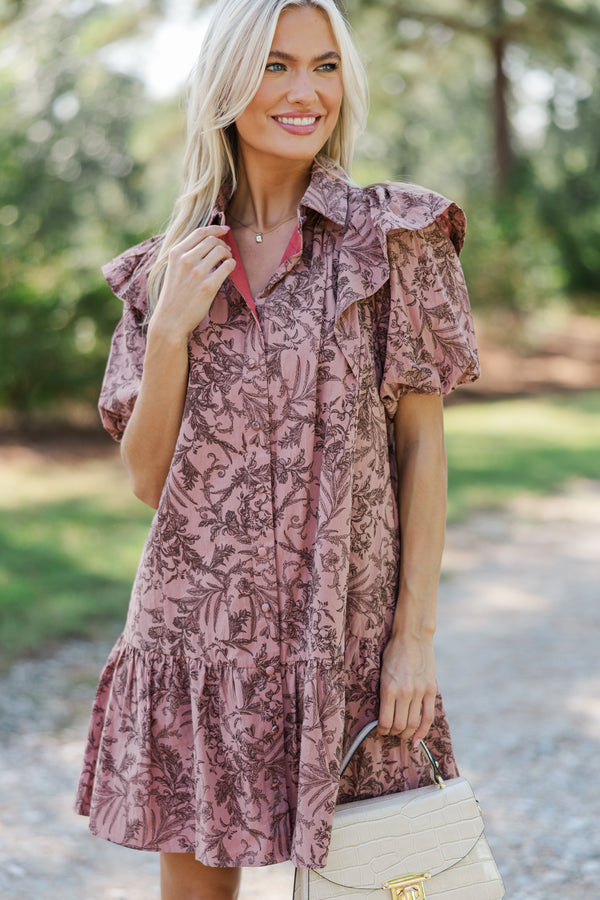 Always The Story Mauve Floral Dress