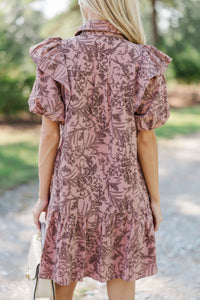 Always The Story Mauve Floral Dress