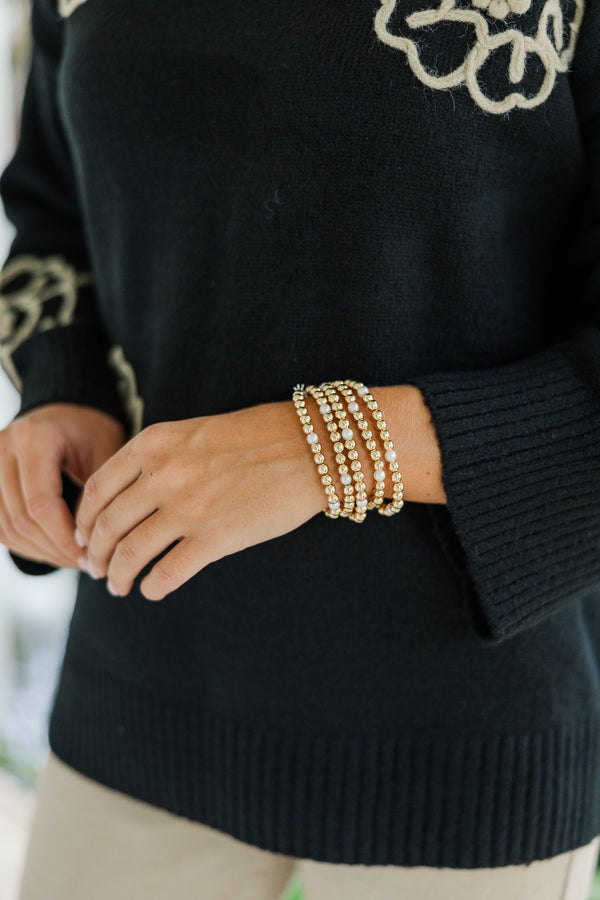 Believe In You Gold & Pearl Bracelet Set