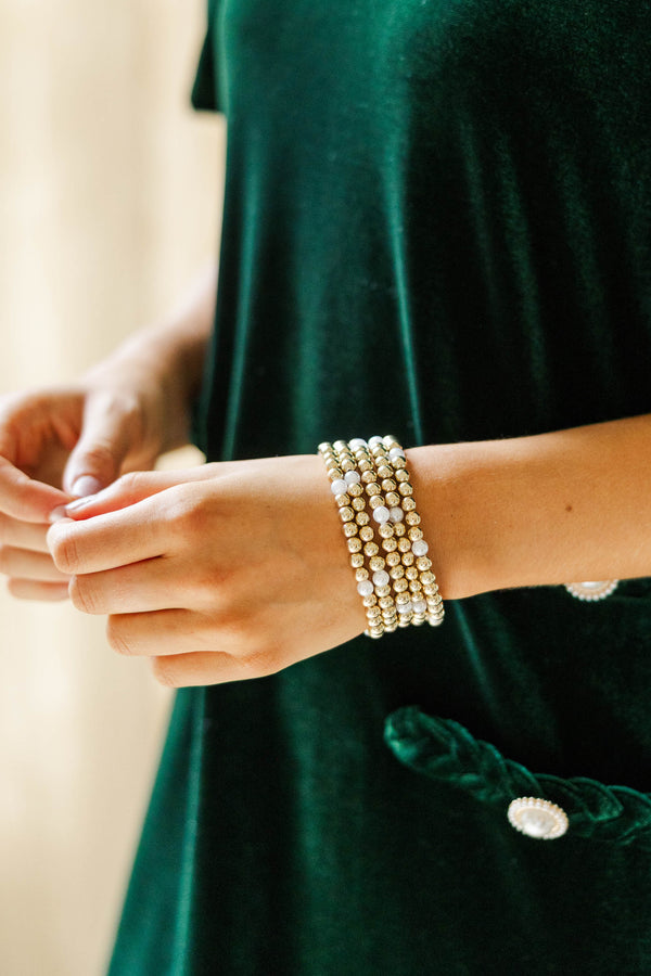 Believe In You Gold & Pearl Bracelet Set