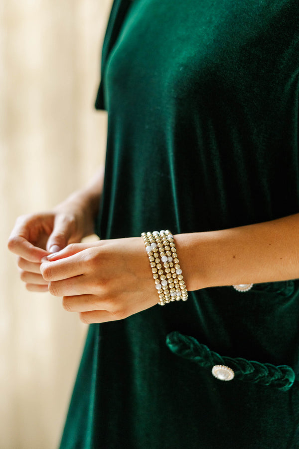 Believe In You Gold & Pearl Bracelet Set