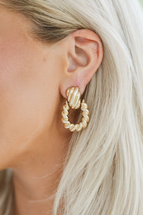 Take A Look Gold Door Knocker Earrings