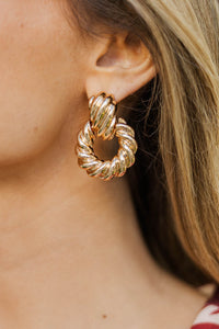 Take A Look Gold Door Knocker Earrings