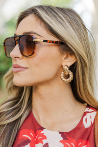 Take A Look Gold Door Knocker Earrings