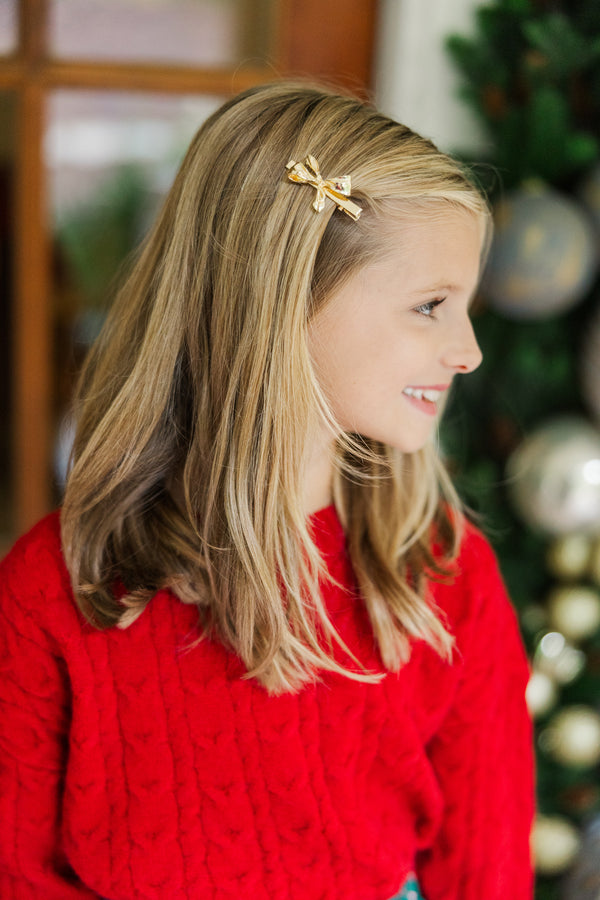 Girls: On Your Side Gold Bow Hair Clip