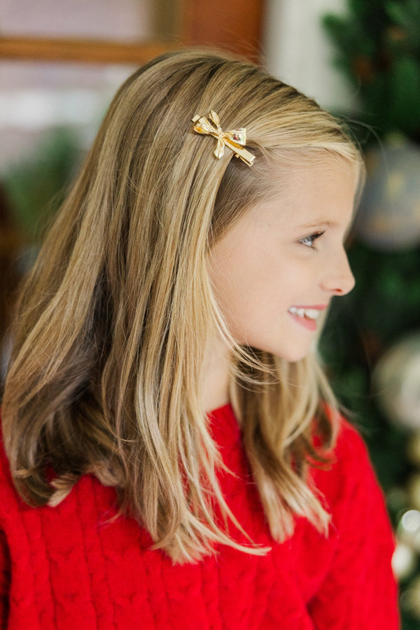 Girls: On Your Side Gold Bow Hair Clip