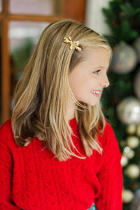 Girls: On Your Side Gold Bow Hair Clip