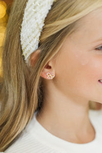 Girls: Second Nature Gold Bow Stud Earrings