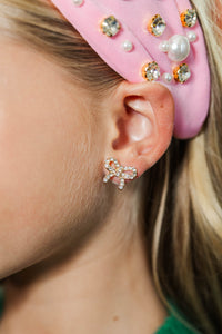 Girls: Second Nature Gold Bow Stud Earrings