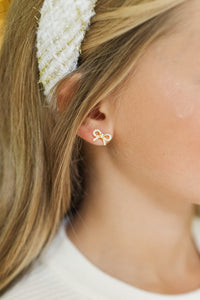 Girls: Second Nature Gold Bow Stud Earrings