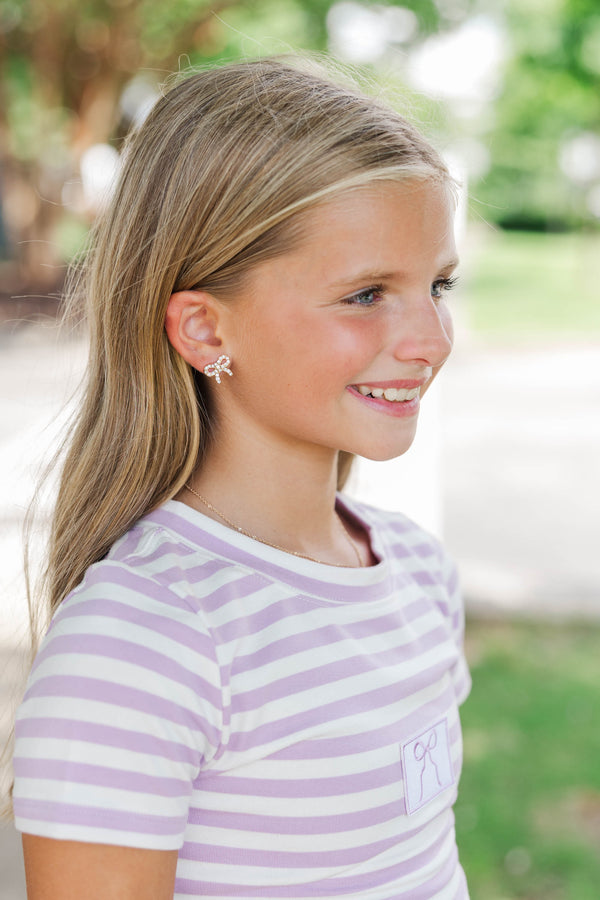 Girls: Second Nature Gold Bow Stud Earrings