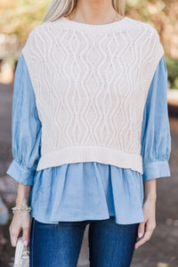 It All Goes By Ecru White Layered Blouse