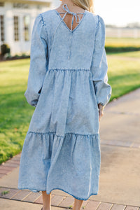 Take Your Chance Denim Blue Midi Dress