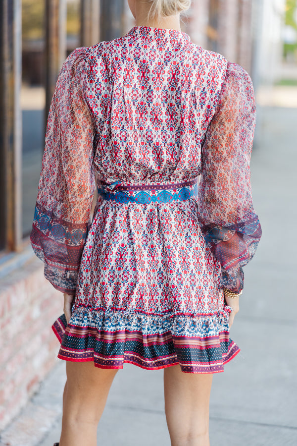 All Your Own Ivory Mixed Print Dress