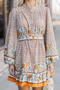 Learning To Love Beige Floral Dress