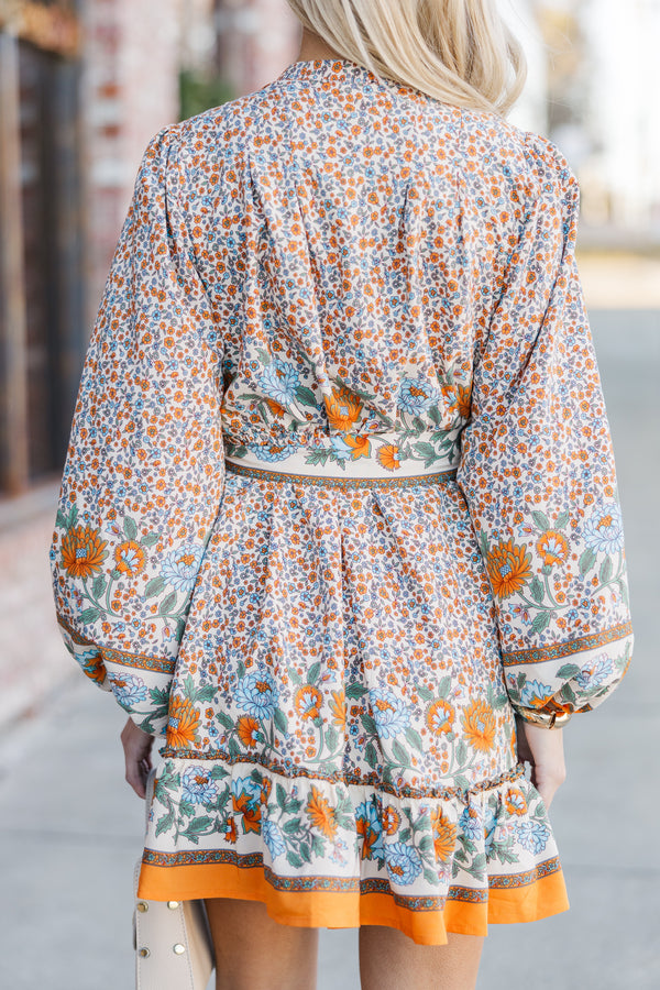 Learning To Love Beige Floral Dress