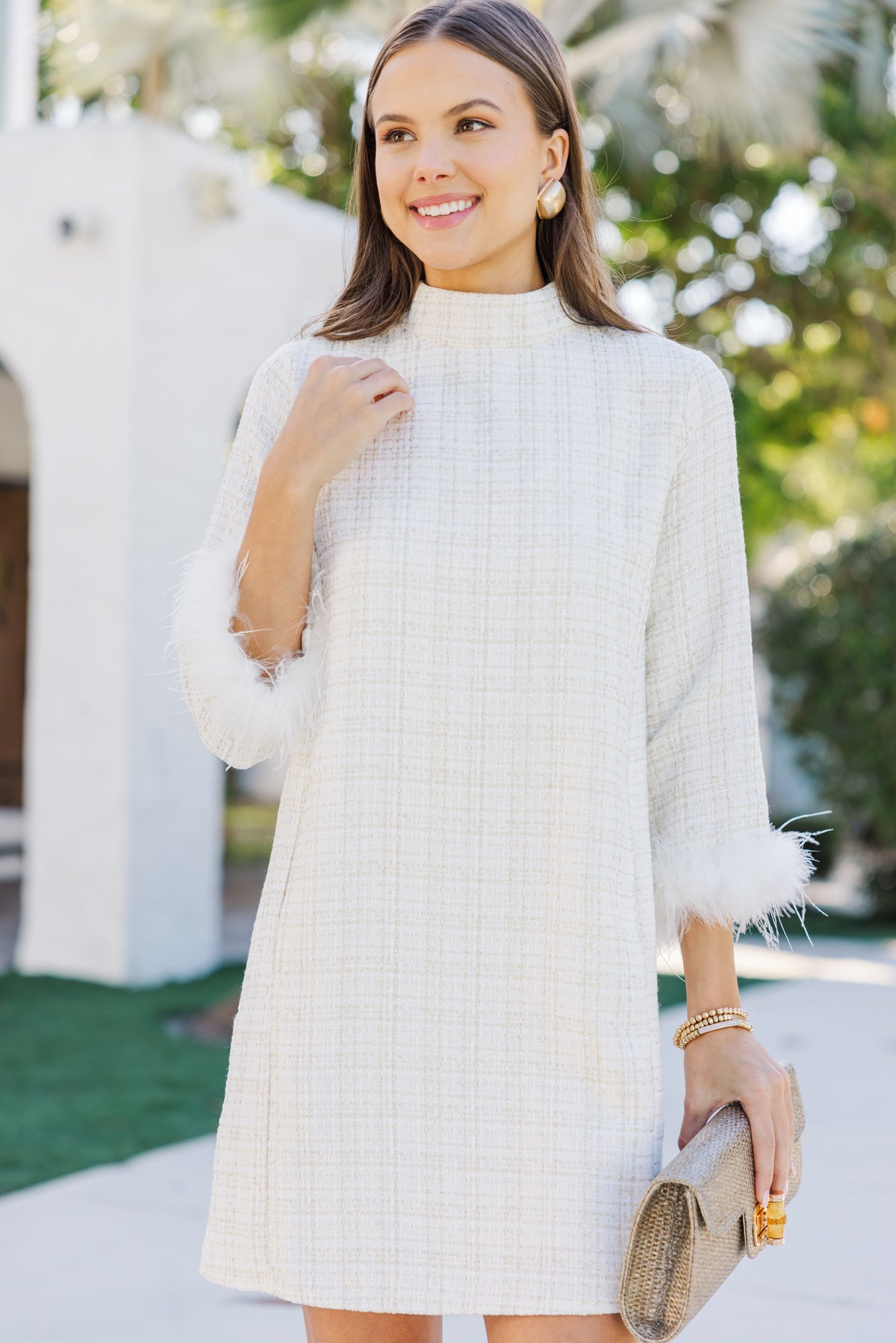 If This World Was Mine Tiered Half Sleeve Dress in Ivory main image 1
